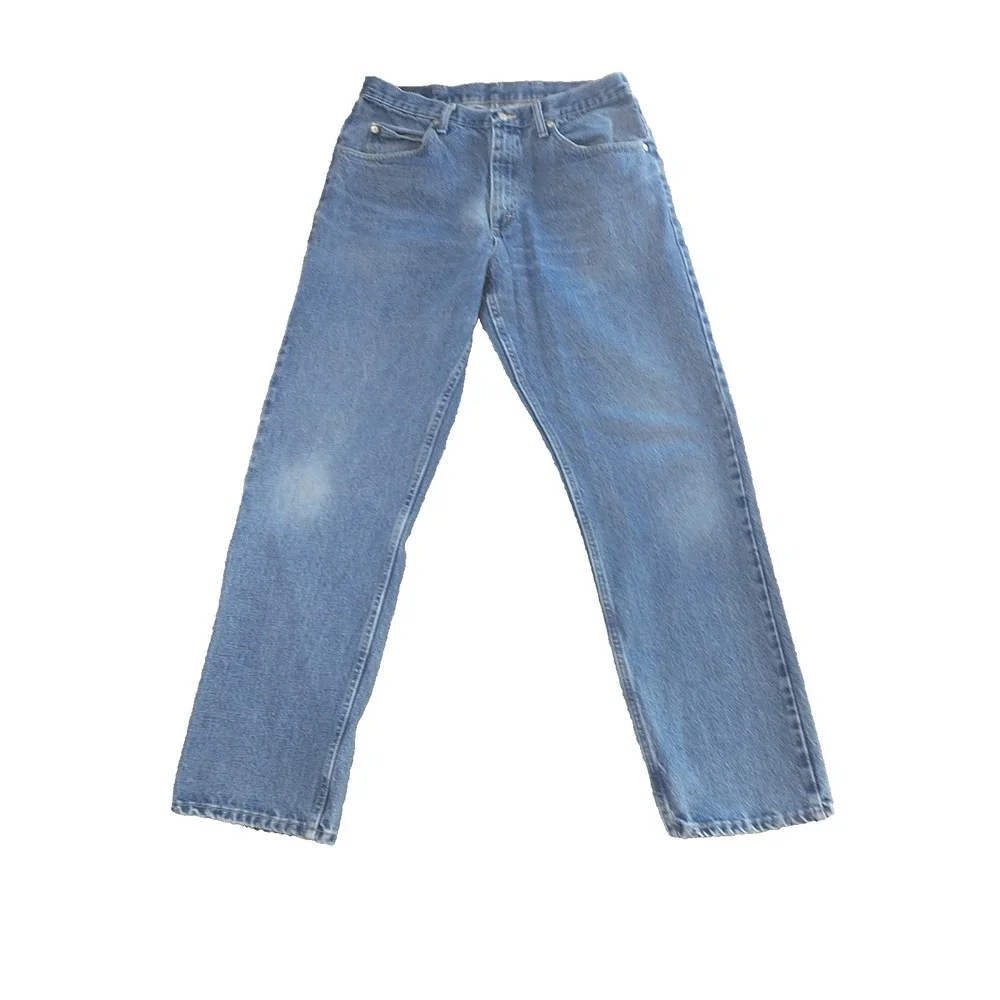 Mens Medium Wash Straight Leg Denim Jeans 100% Cotton 32x31 976T1DR
